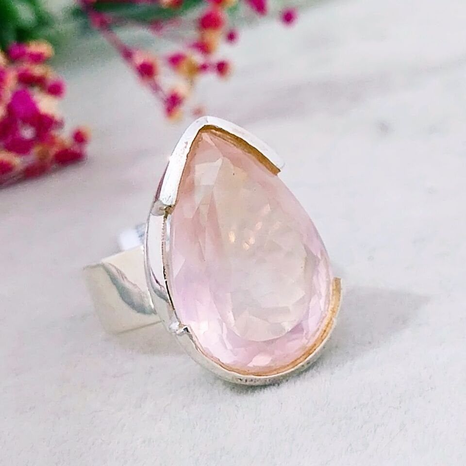 Pembe Kuvars Özel Tasarım Yüzük
