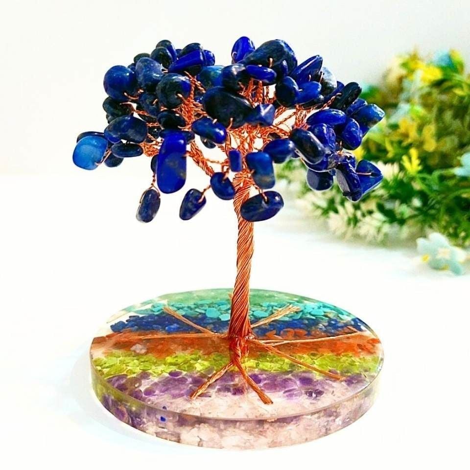 Lapis Lazuli - 7 Çakra Doğal Taş Hayat Ağacı