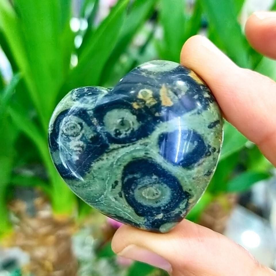 Kambaba Jasper Taşı Kalp Obje