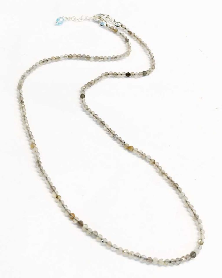 Labradorit 2 mm Doğaltaş Kolye