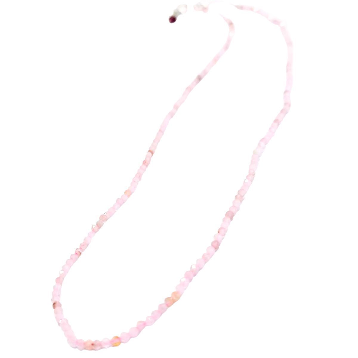 Pembe Kuvars 2 mm Doğaltaş Kolye