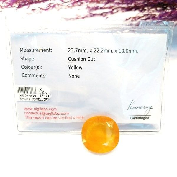 Sarı Safir Kabaşon Taş 47,85 crt