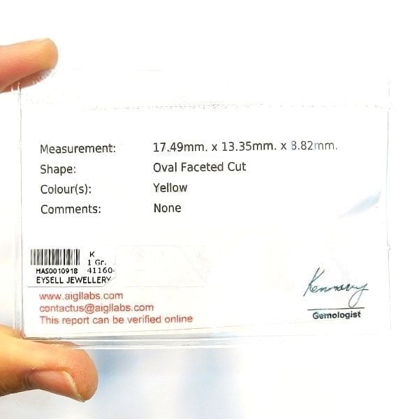 Sarı Safir Kabaşon Taş 16,46 crt