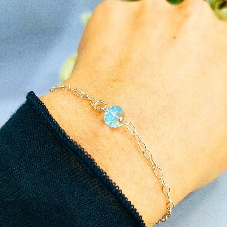 Mavi Topaz Doğal Taş Bileklik - BLK858