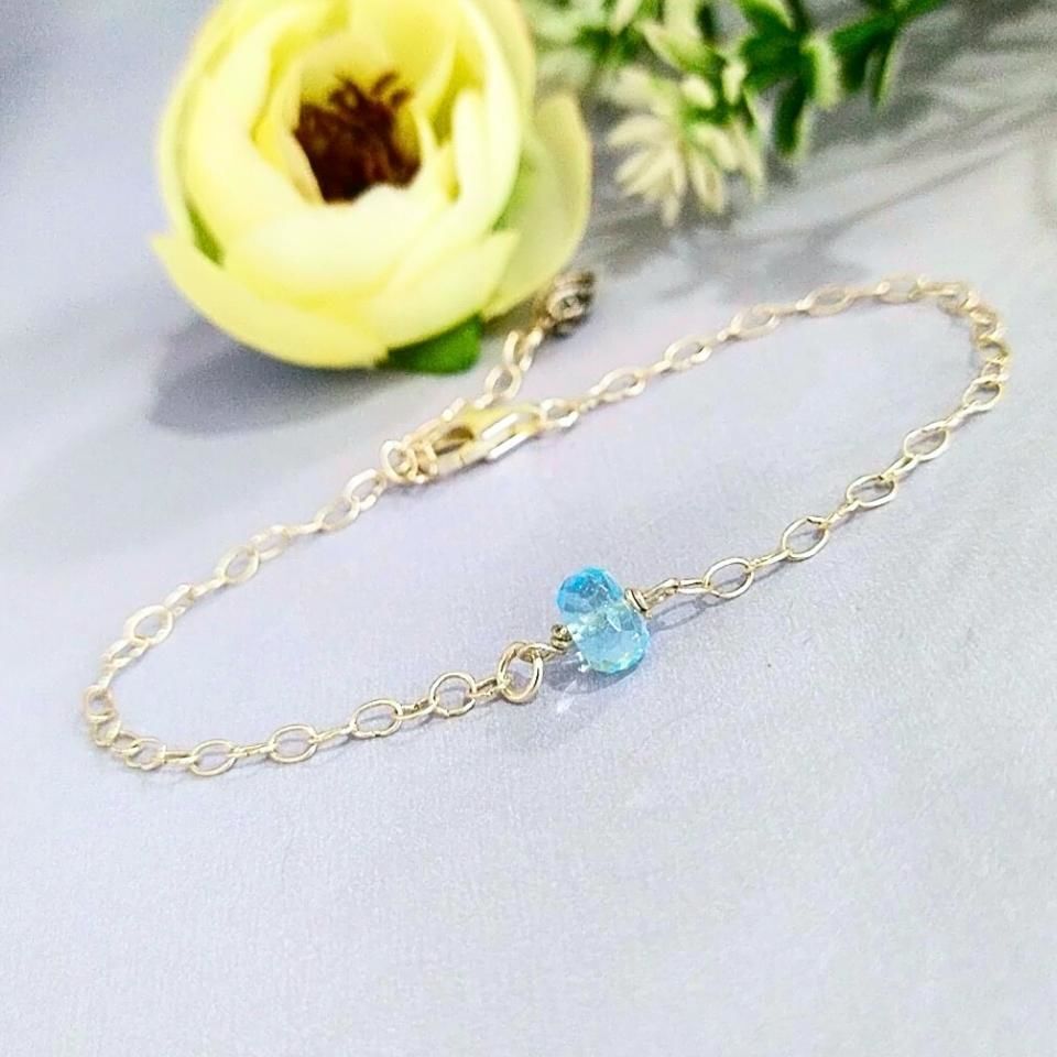 Mavi Topaz Doğal Taş Bileklik - BLK858