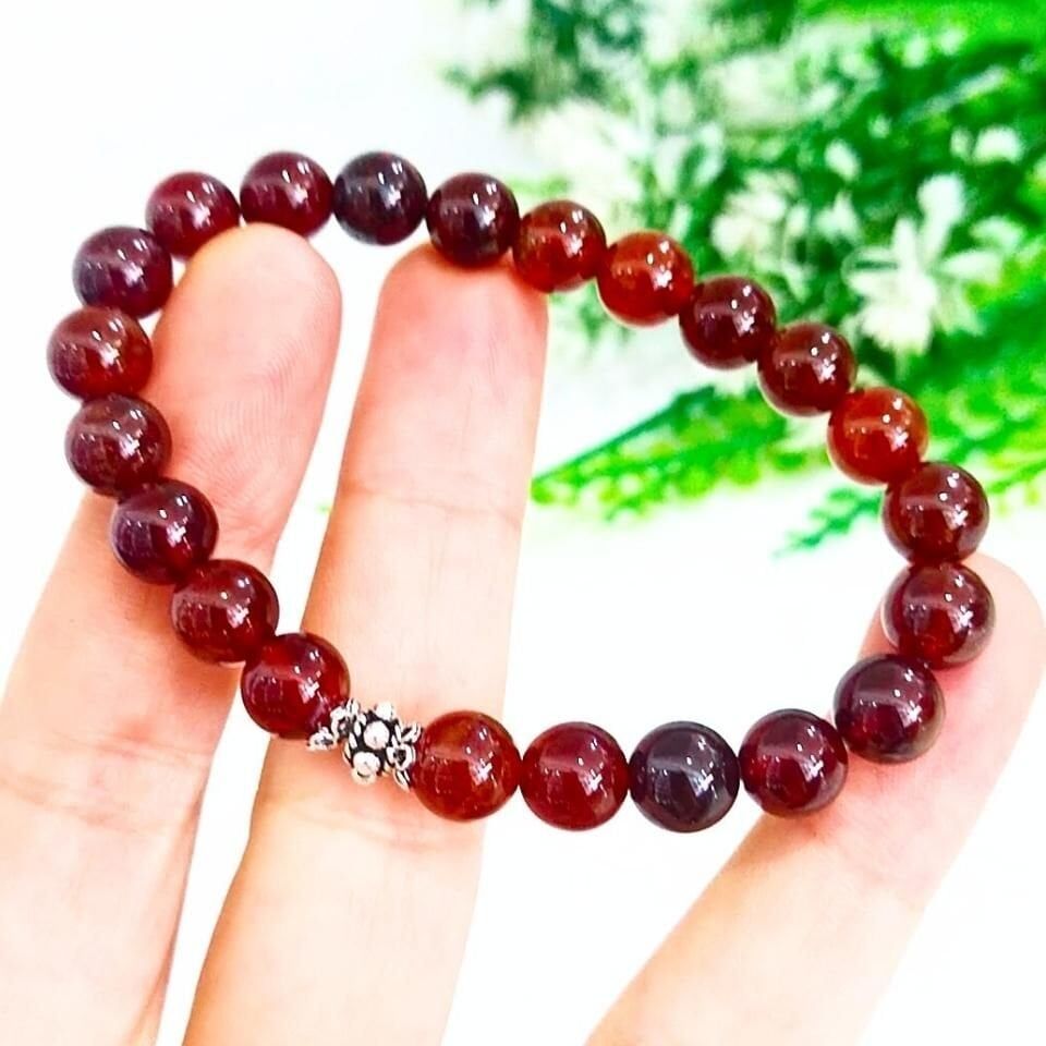 Hessonit Garnet 8mm Doğal Taş Bileklik