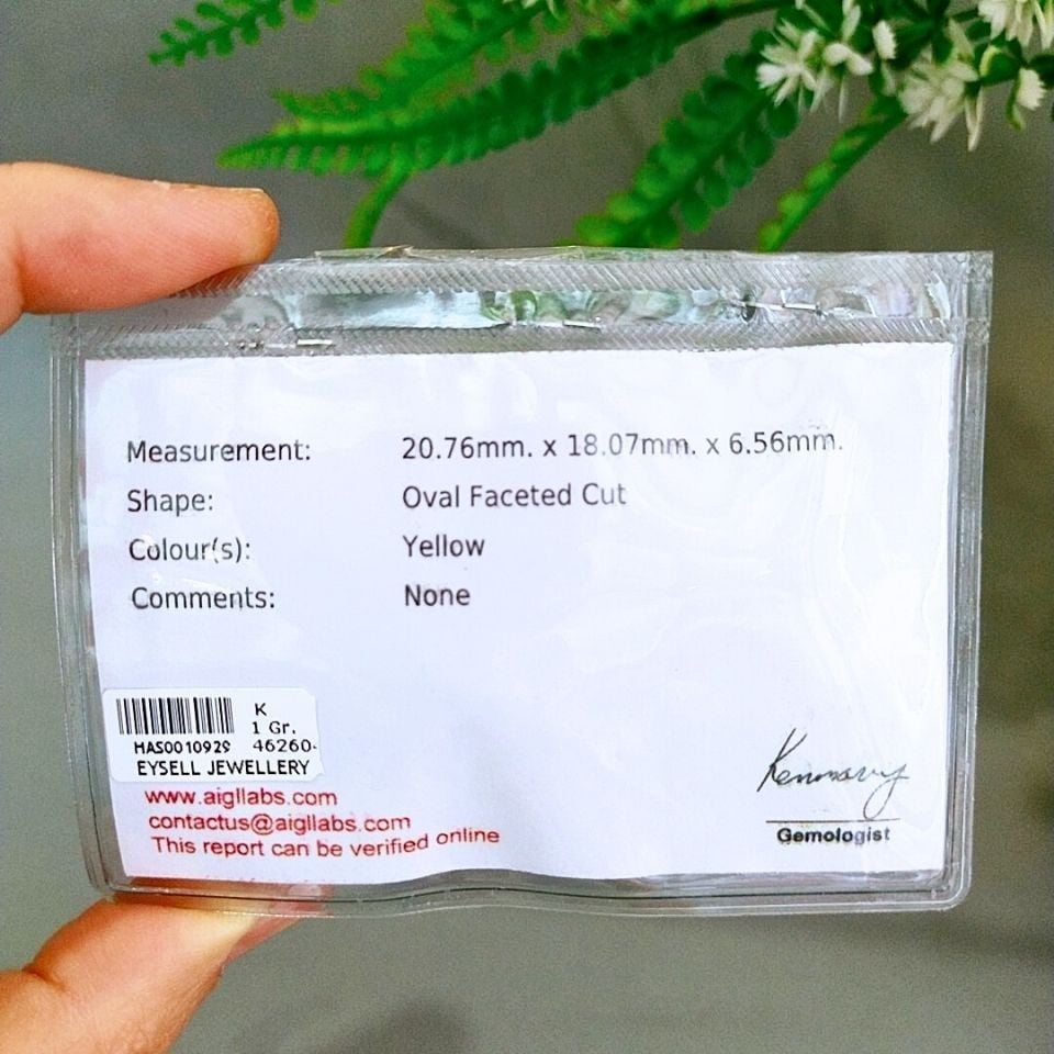 Sarı Safir Kabaşon Taş 26,30 crt