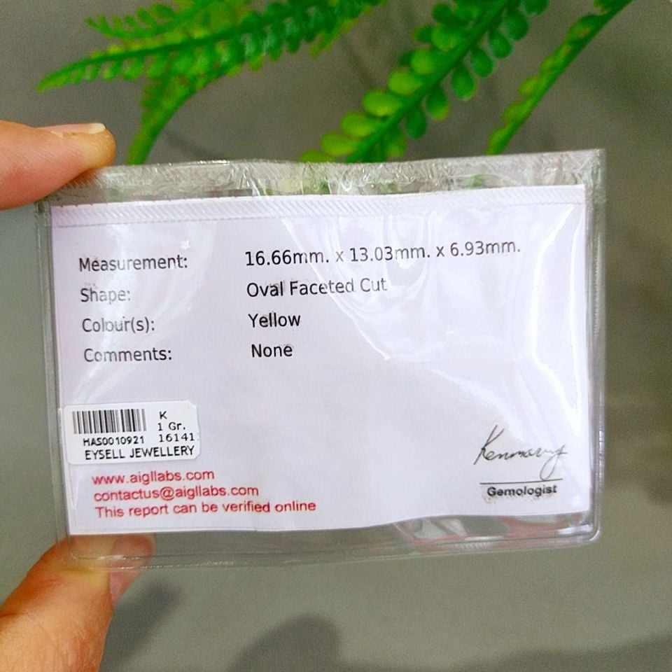 Sarı Safir Kabaşon Taş 14,71 crt
