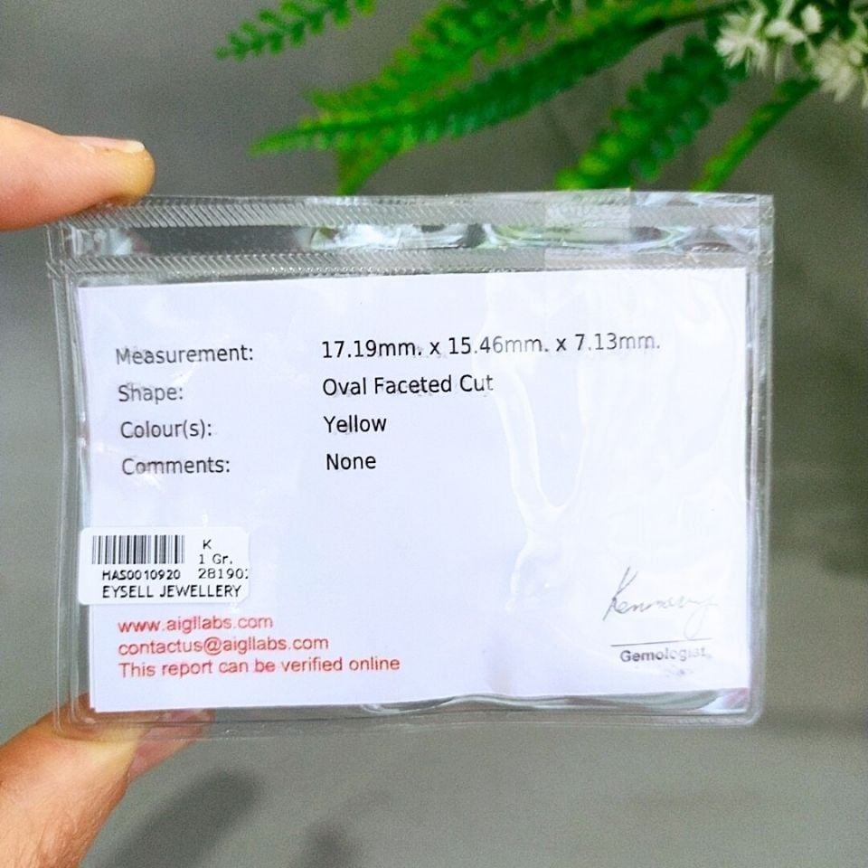 Sarı Safir Kabaşon Taş 19,11 crt