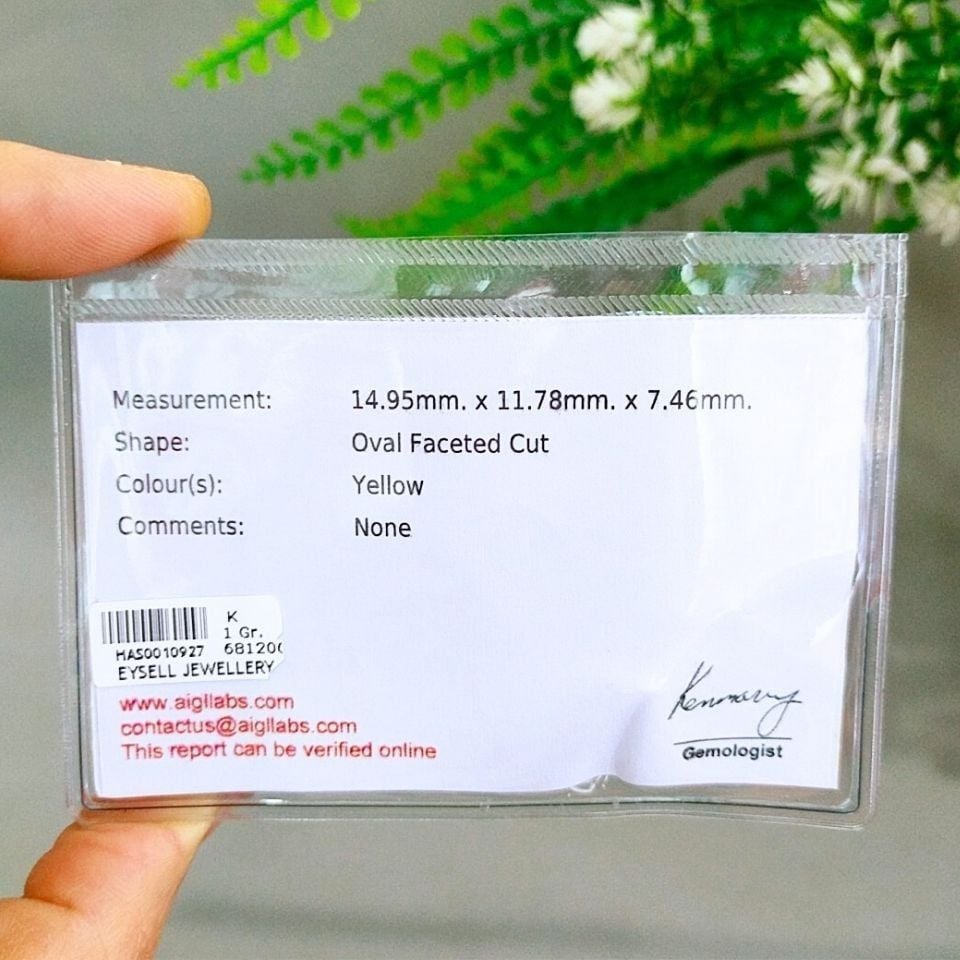 Sarı Safir Kabaşon Taş 12,45 crt