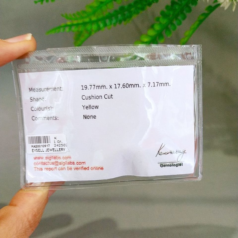 Sarı Safir Kabaşon Taş 25,27 crt