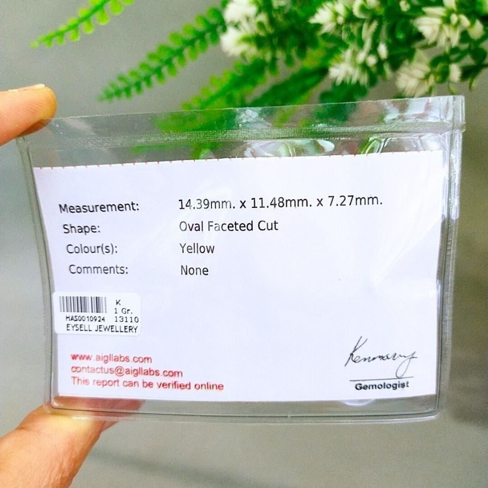 Sarı Safir Kabaşon Taş 11,06 crt