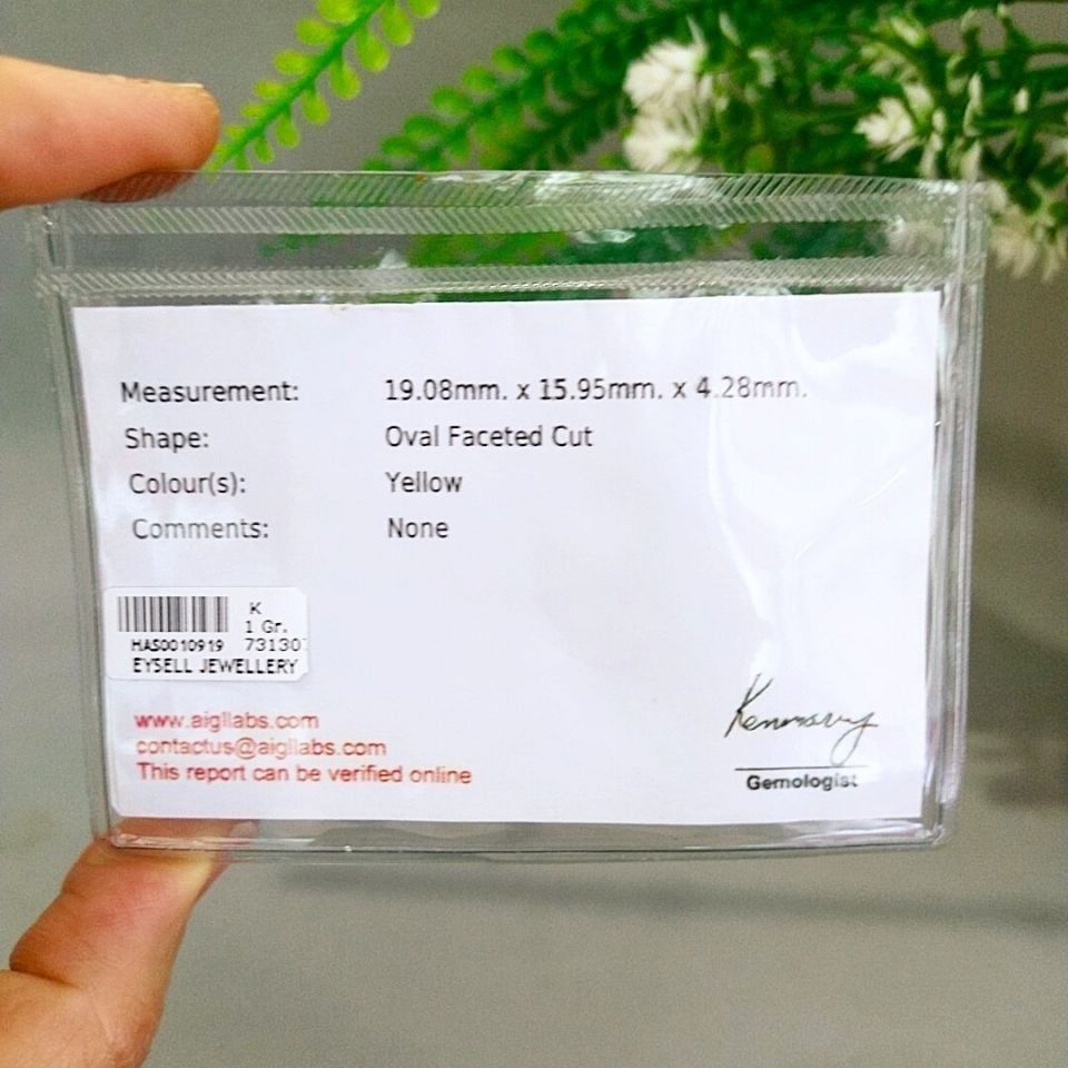 Sarı Safir Kabaşon Taş 13,33 crt