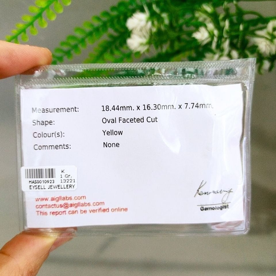 Sarı Safir Kabaşon Taş 22,61 crt