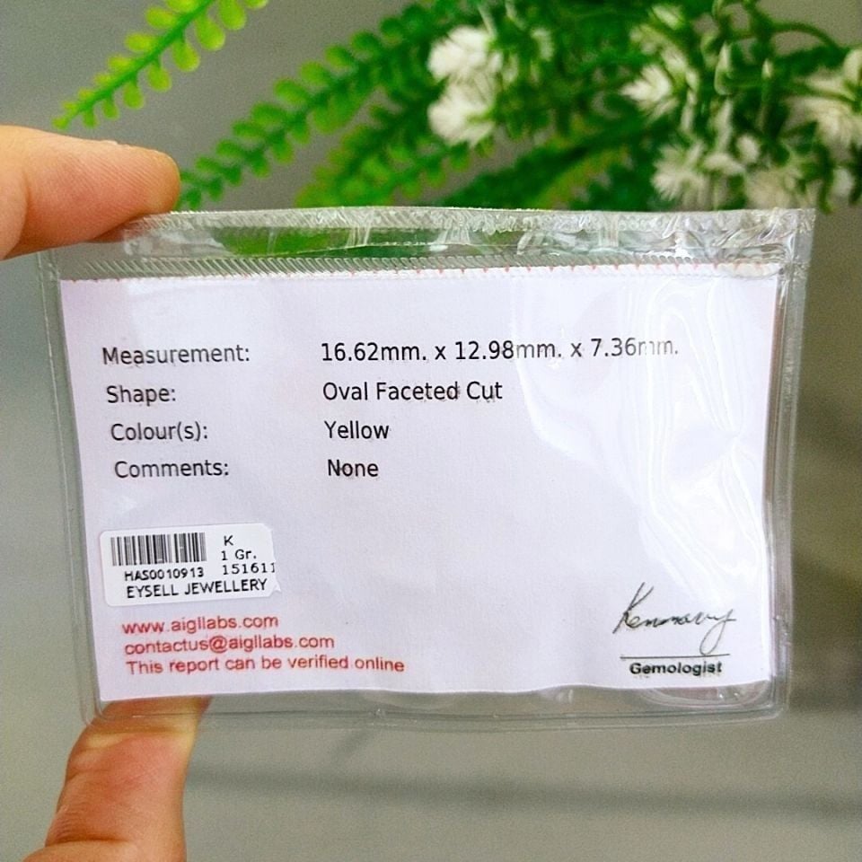 Sarı Safir Kabaşon Taş 16,66 crt