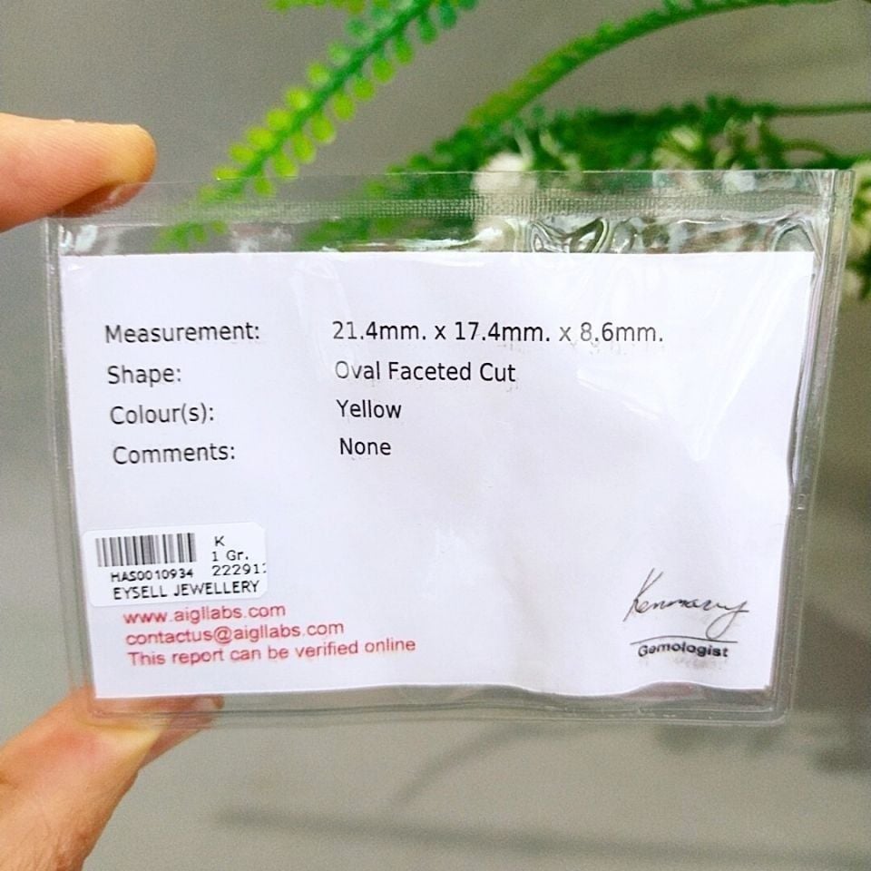 Sarı Safir Kabaşon Taş 29,57 crt