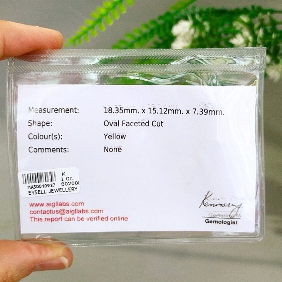 Sarı Safir Kabaşon Taş 20,05 crt