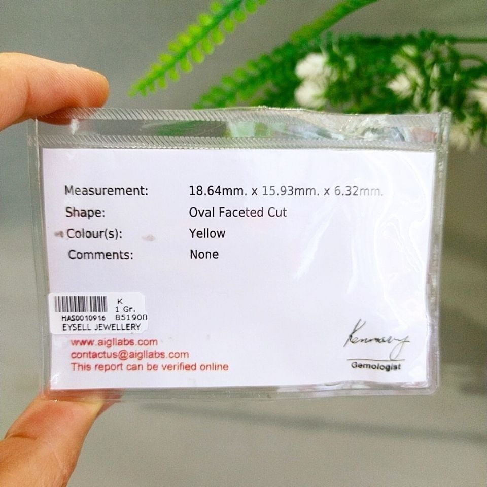 Sarı Safir Kabaşon Taş 19,36 crt
