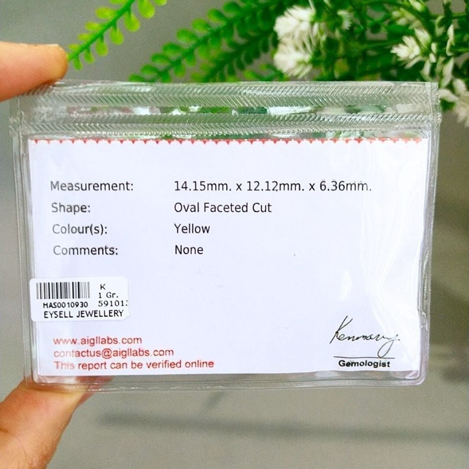 Sarı Safir Kabaşon Taş 10,69 crt