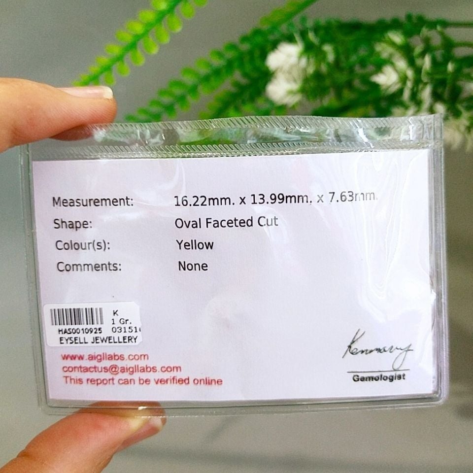 Sarı Safir Kabaşon Taş 15,60 crt