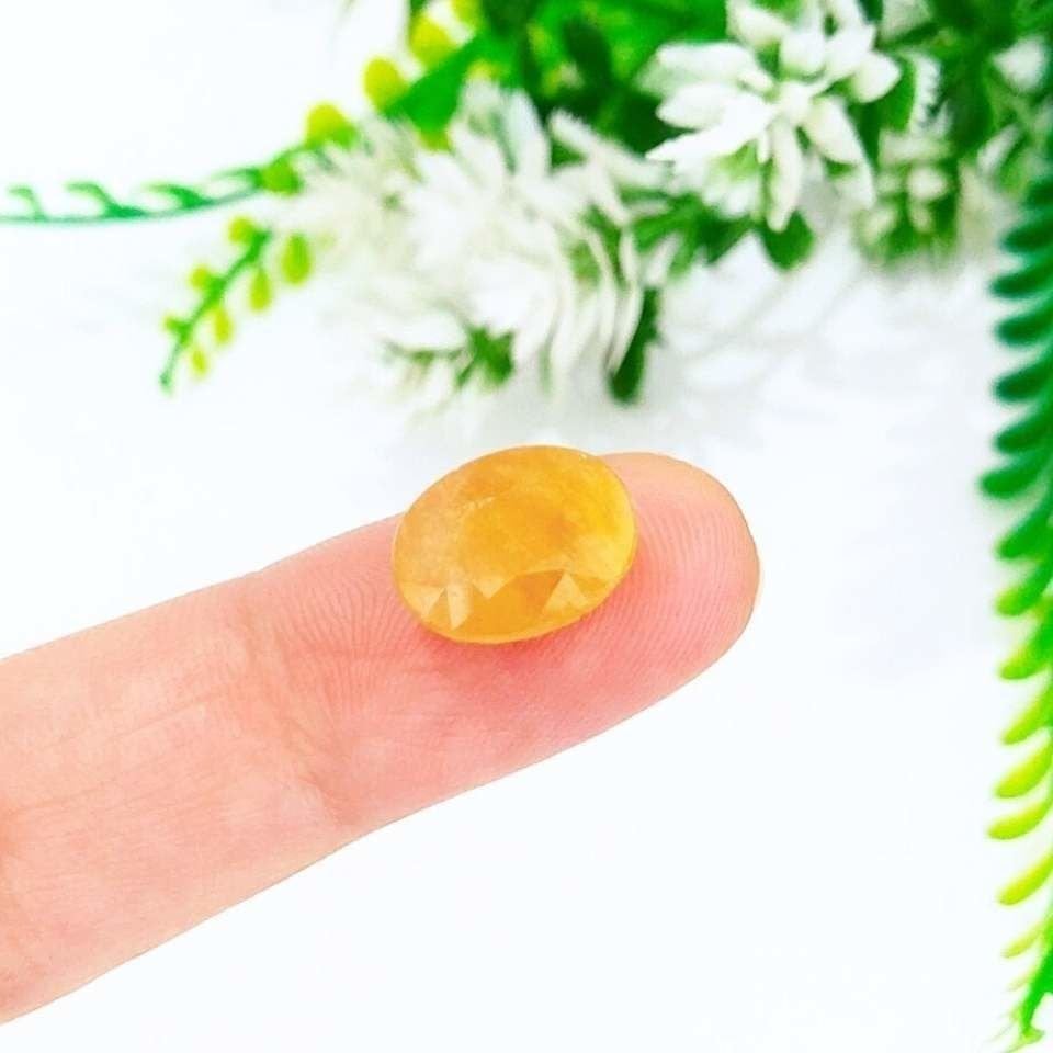 Sarı Safir Kabaşon Taş 7,60 crt