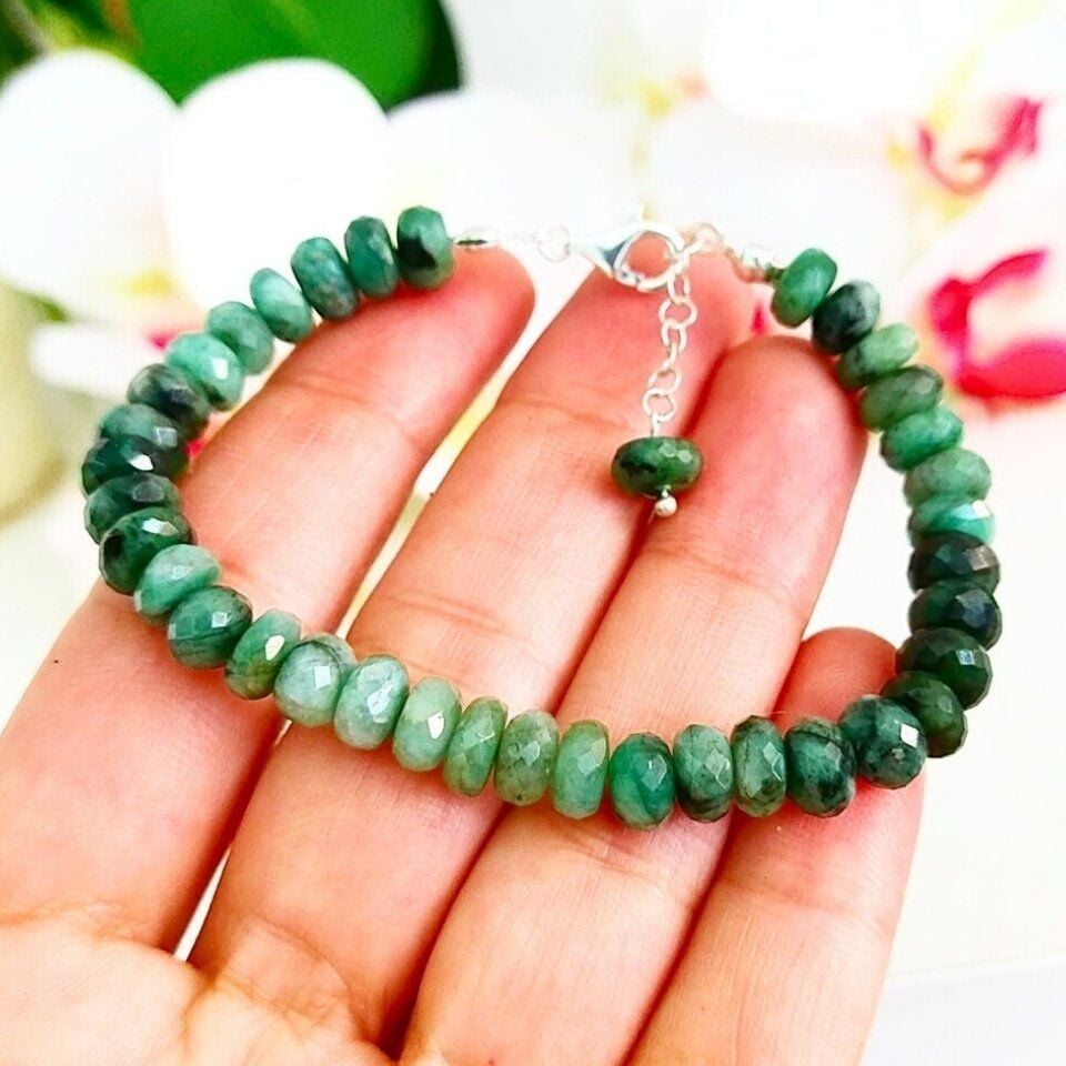 Doğal Zümrüt Taşı Doğal Taş Bileklik - BLK922