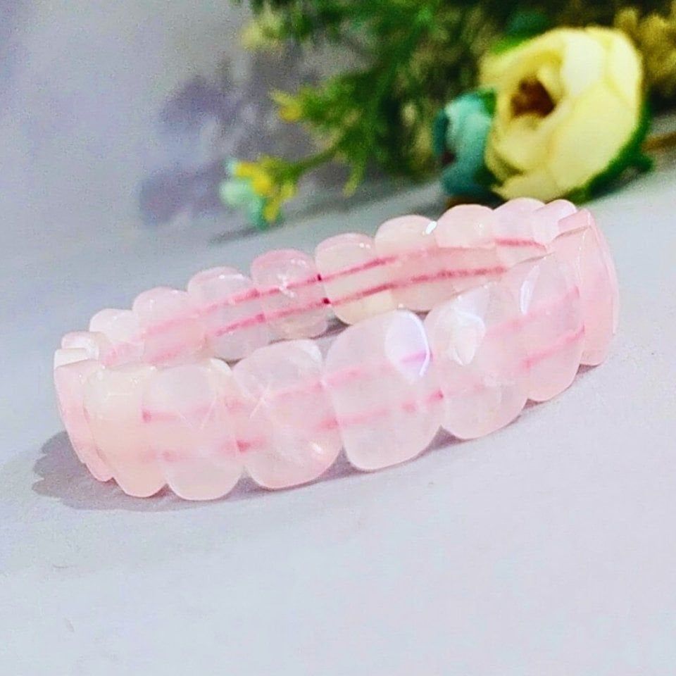 Pembe Kuvars Doğal Taş Bileklik - BLK842