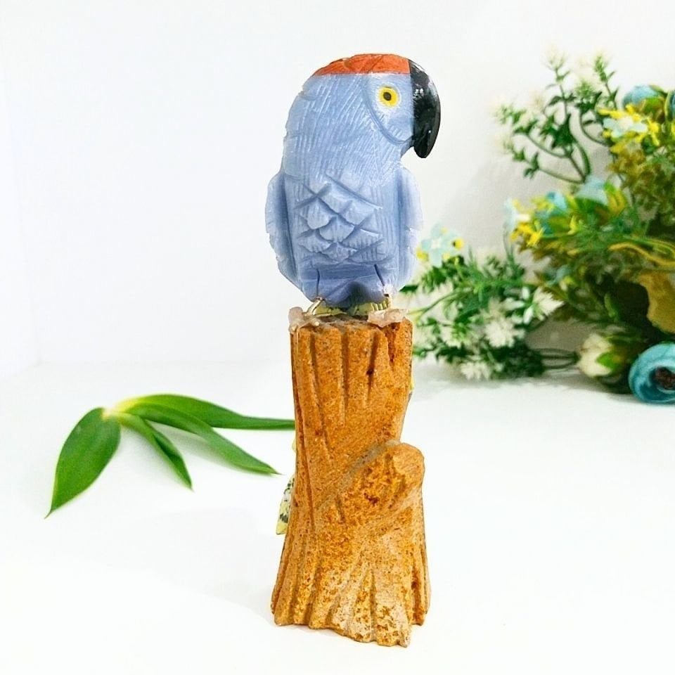 Doğal Taş Carving Papağan Obje - MNR1012