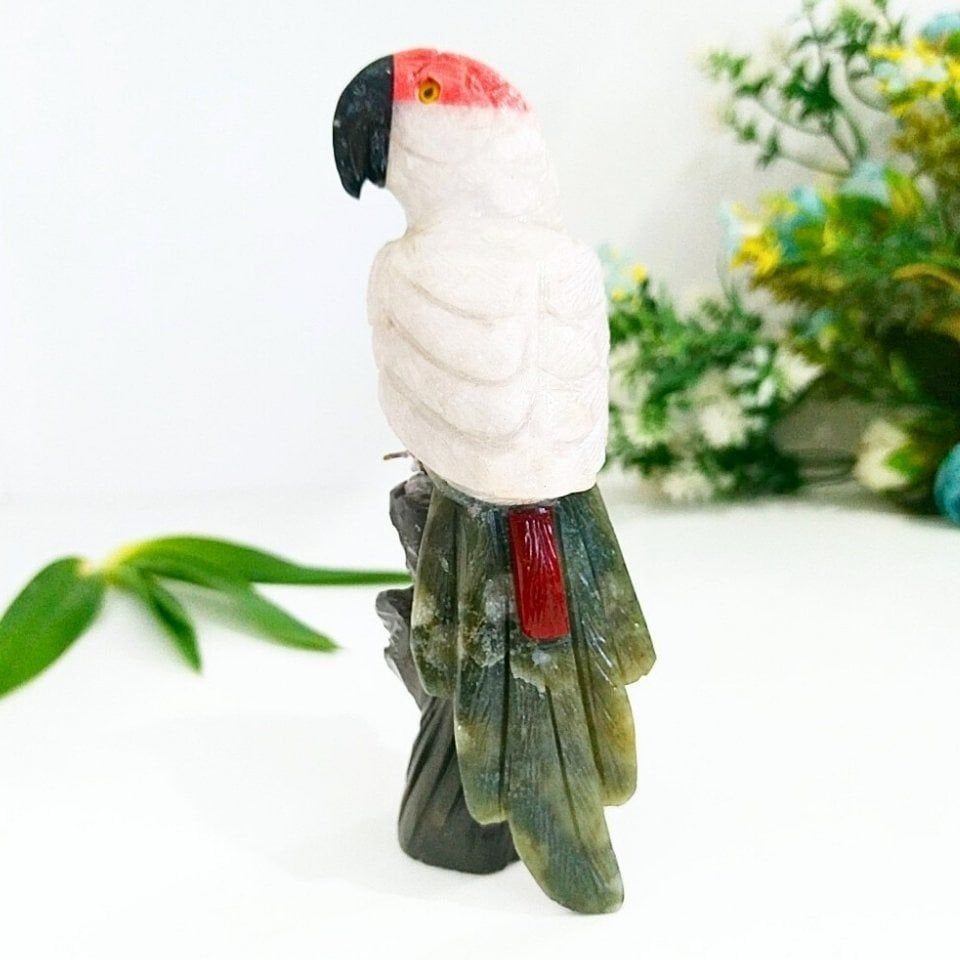 Doğal Taş Carving Papağan Obje - MNR1013
