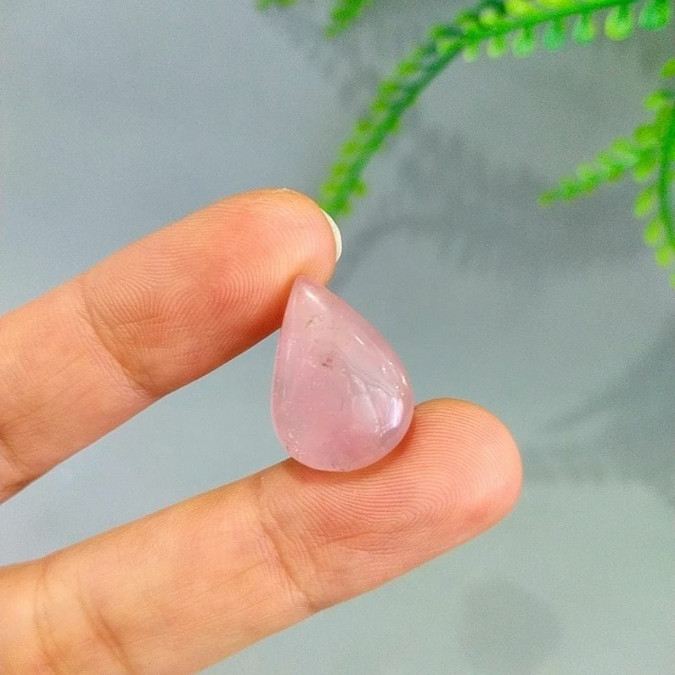Pembe Kuvars Doğal Taş Kabaşon P91
